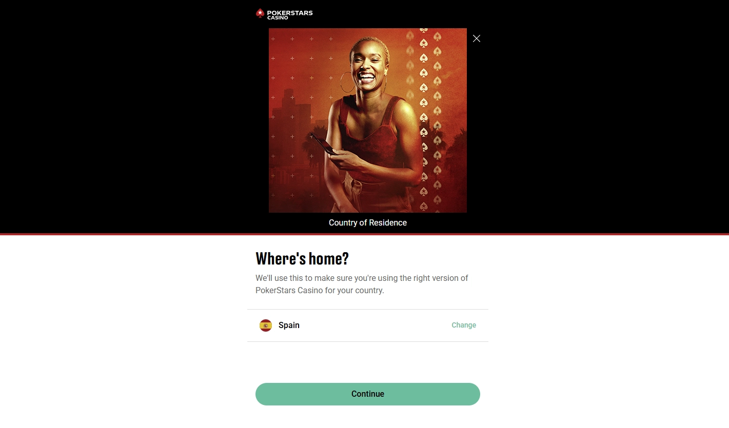 Pasos de registro en Pokerstars Casino
